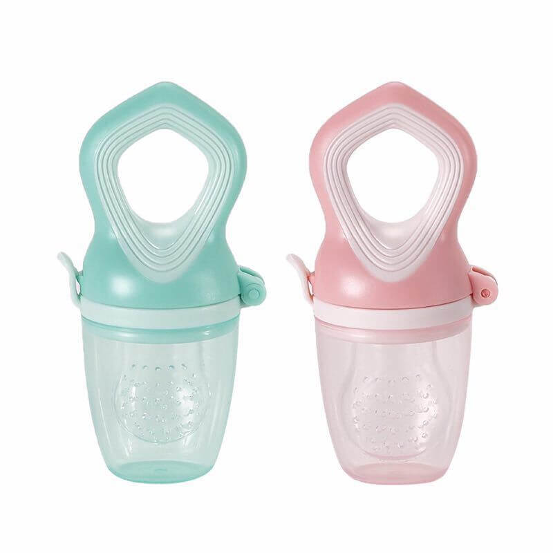 baby fruit feeder pacifier in colors pink and green