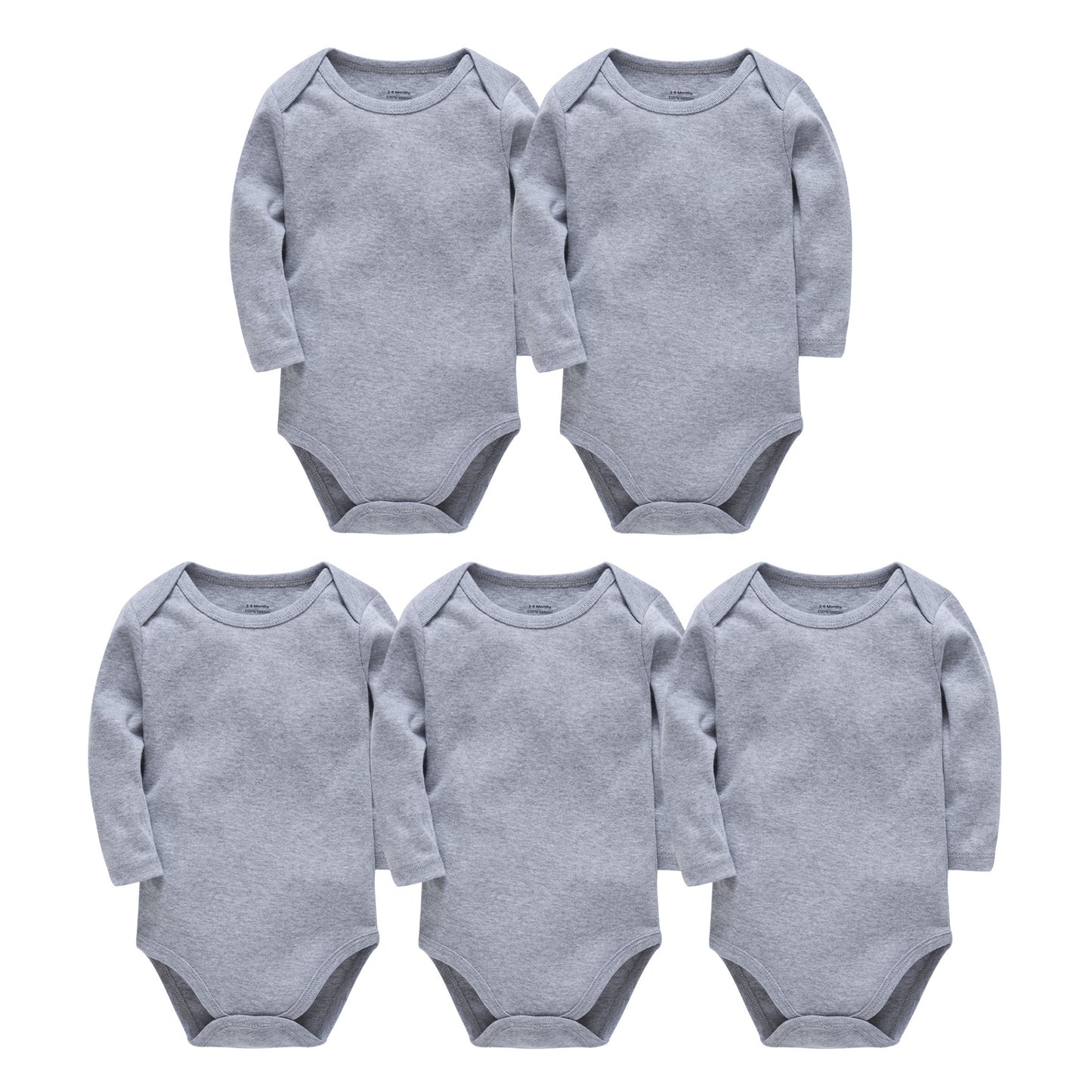 The 100% Pure Cotton Long-Sleeve Onesies - Pack of 5