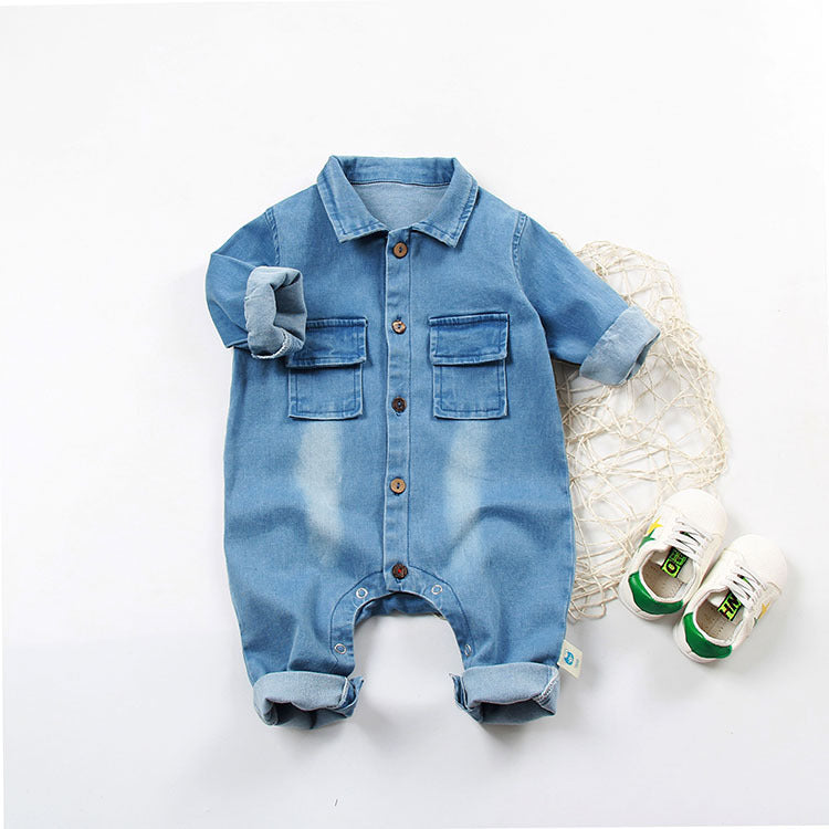 Denim Fashion Baby Onesie