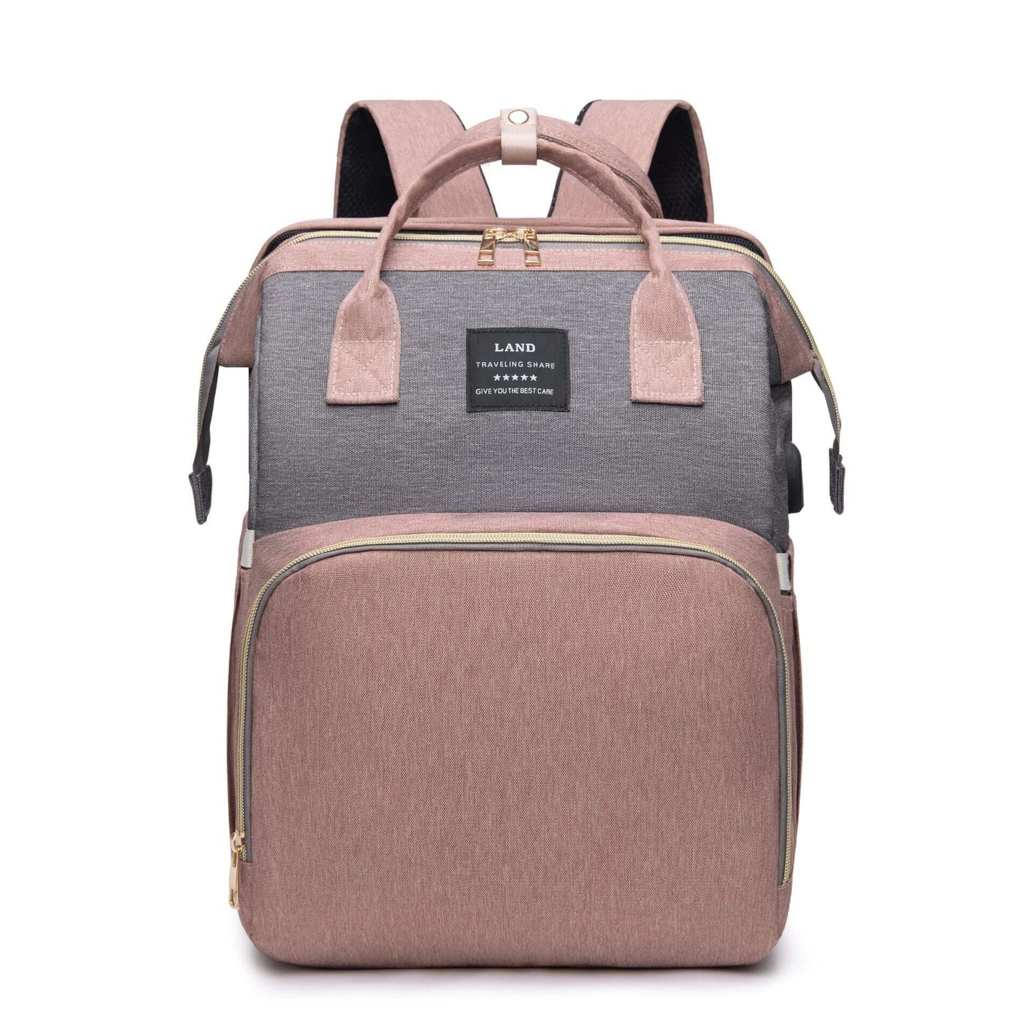 Crib backpack in color pink gray