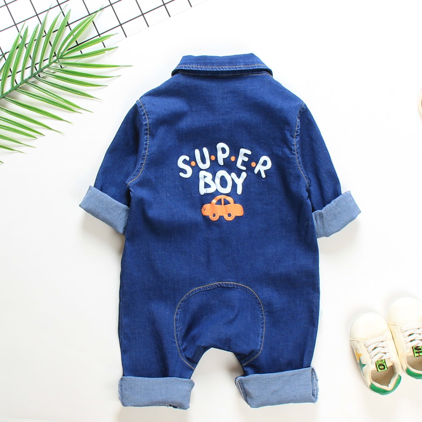 Denim Fashion Baby Onesie