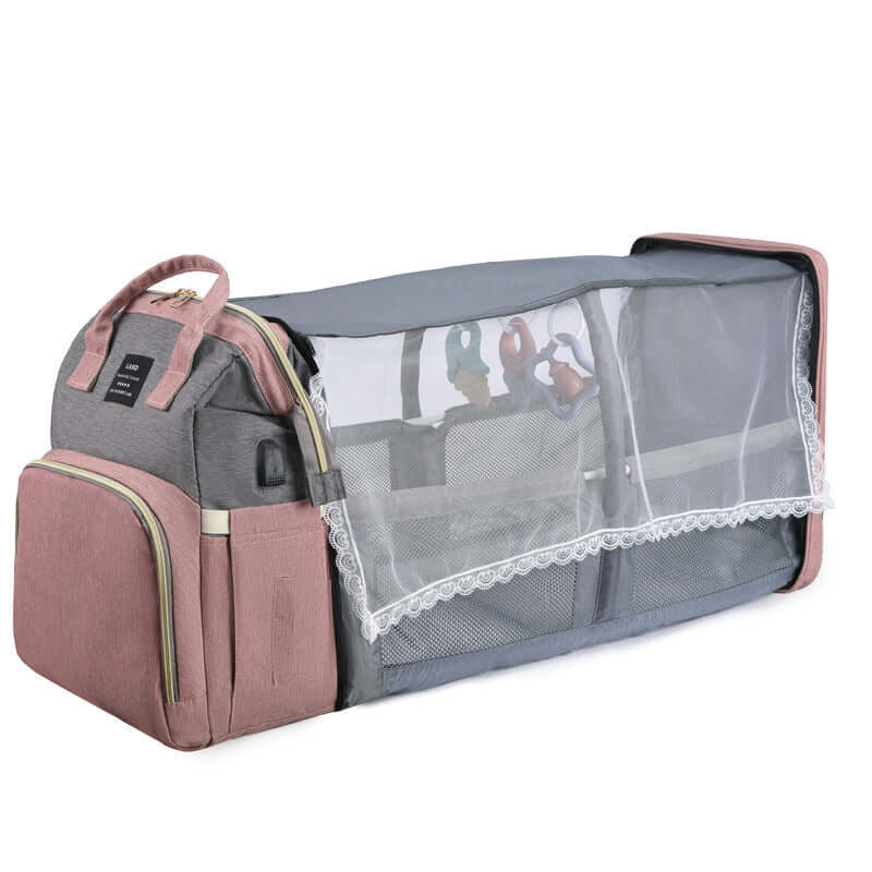 Crib backpack with mesh cover