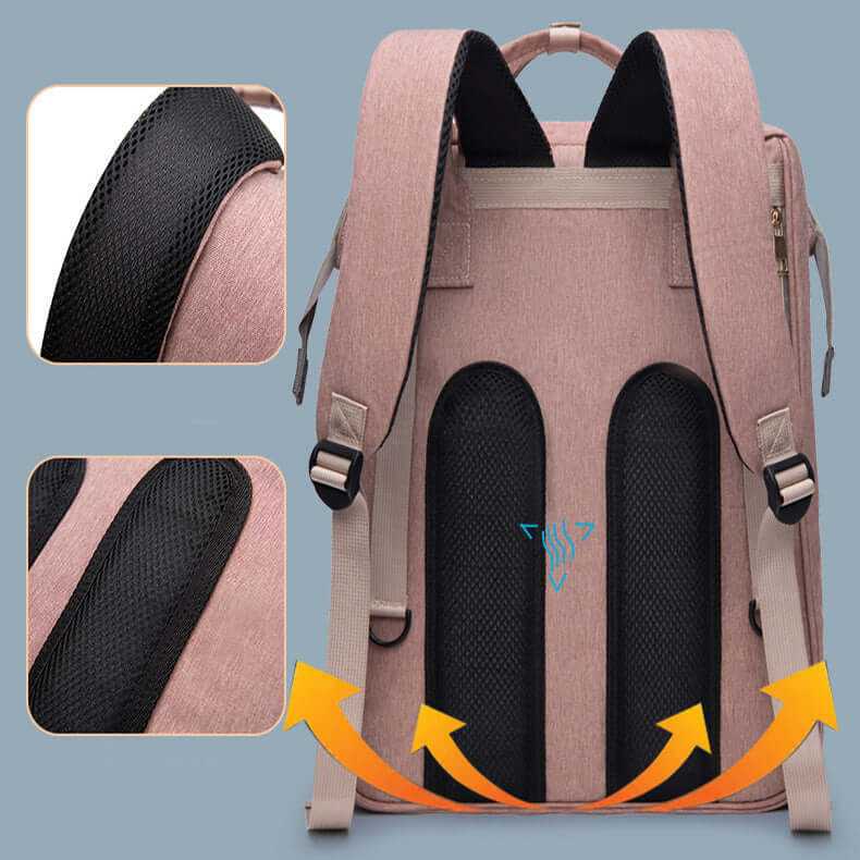 Crib backpack with Padded backpack straps for comfort