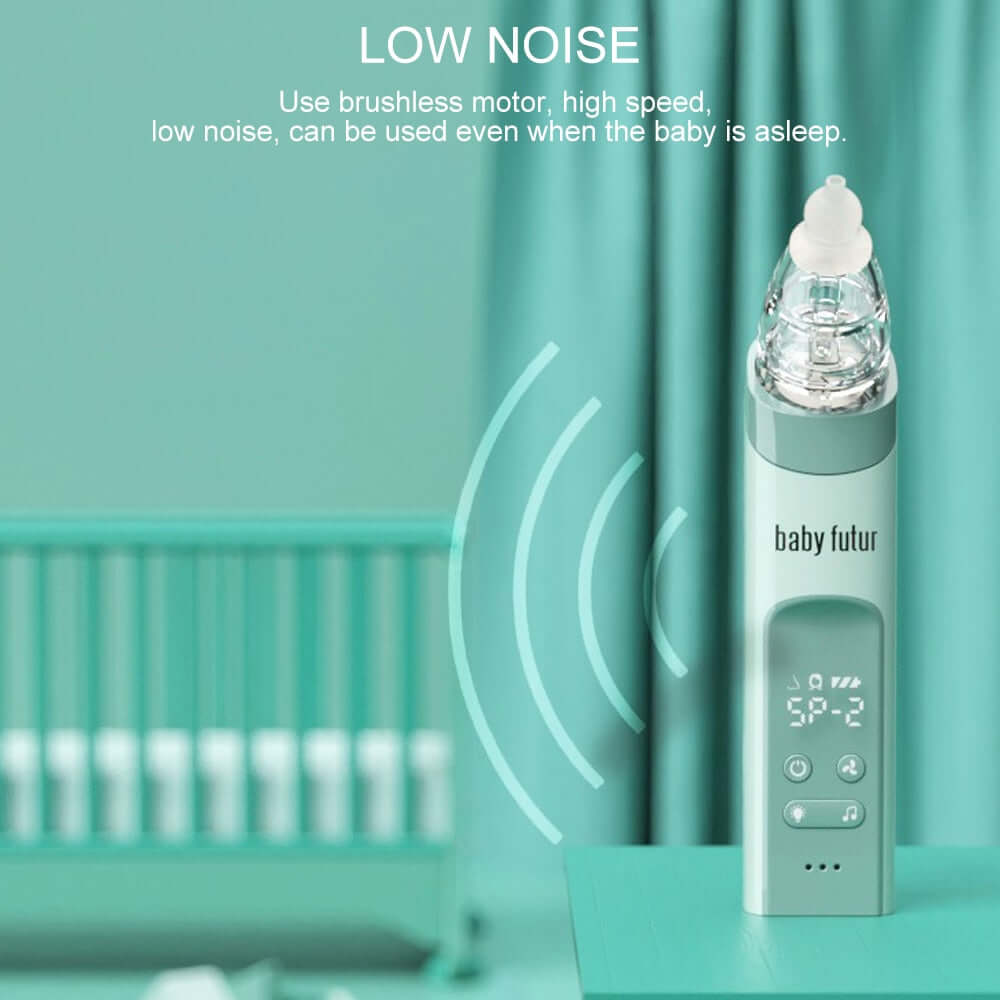 Nasal aspirator with Low noise motor, can be used while your baby sleeps