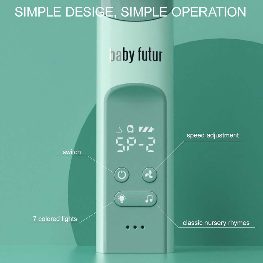 baby nasal aspirator with Digital display shows speed and remaining battery power